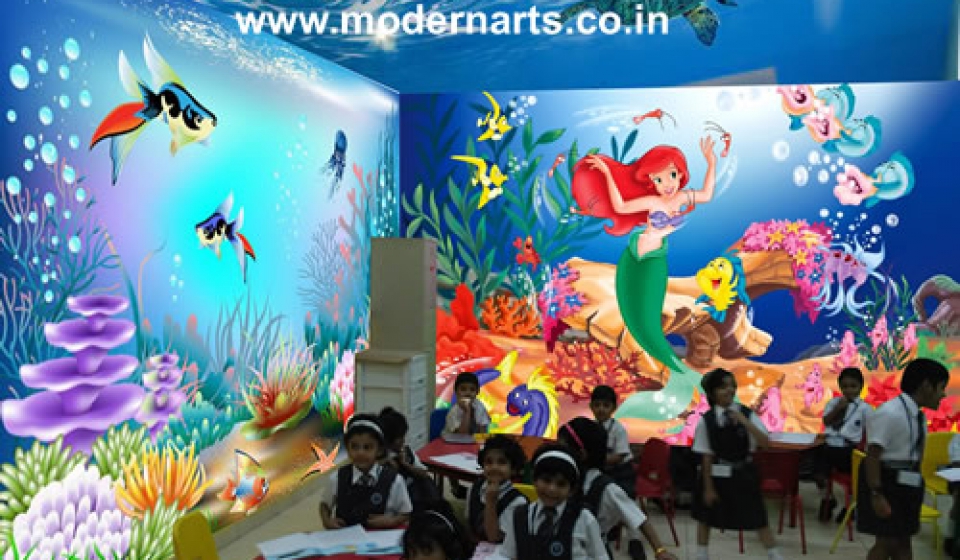 3d wall painting for school in pune