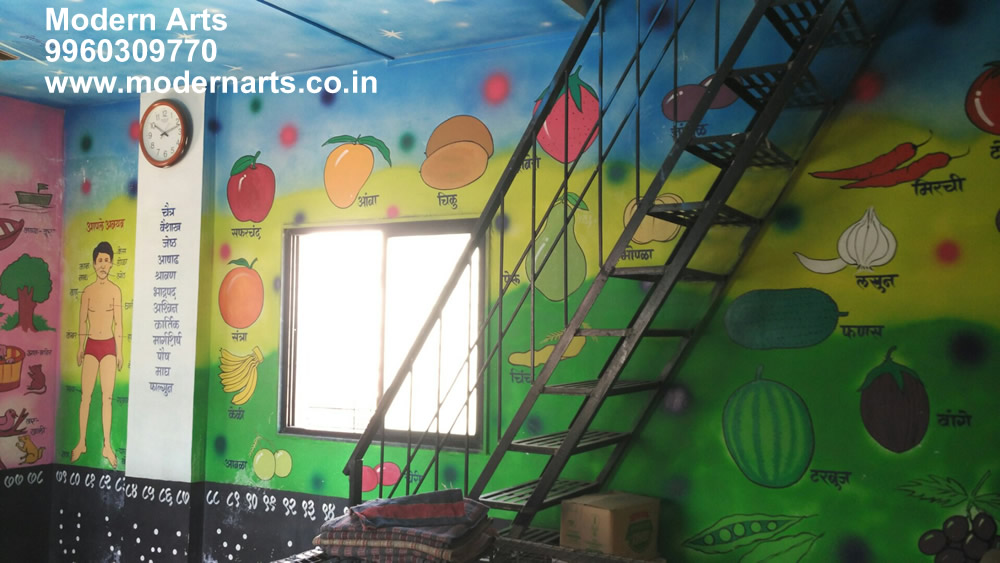 government school wall paintingpune-nashik-kolhapur-satara