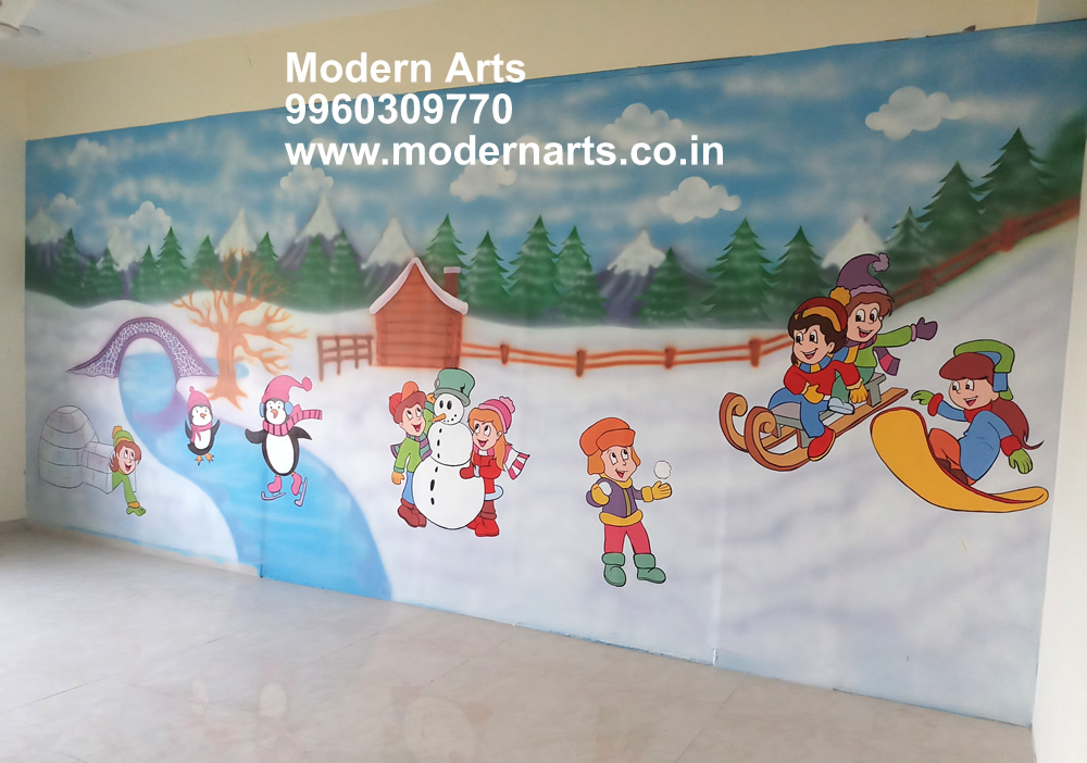 Nursery 3d School wall painting Pune-Mumbai-nashik-sangmner