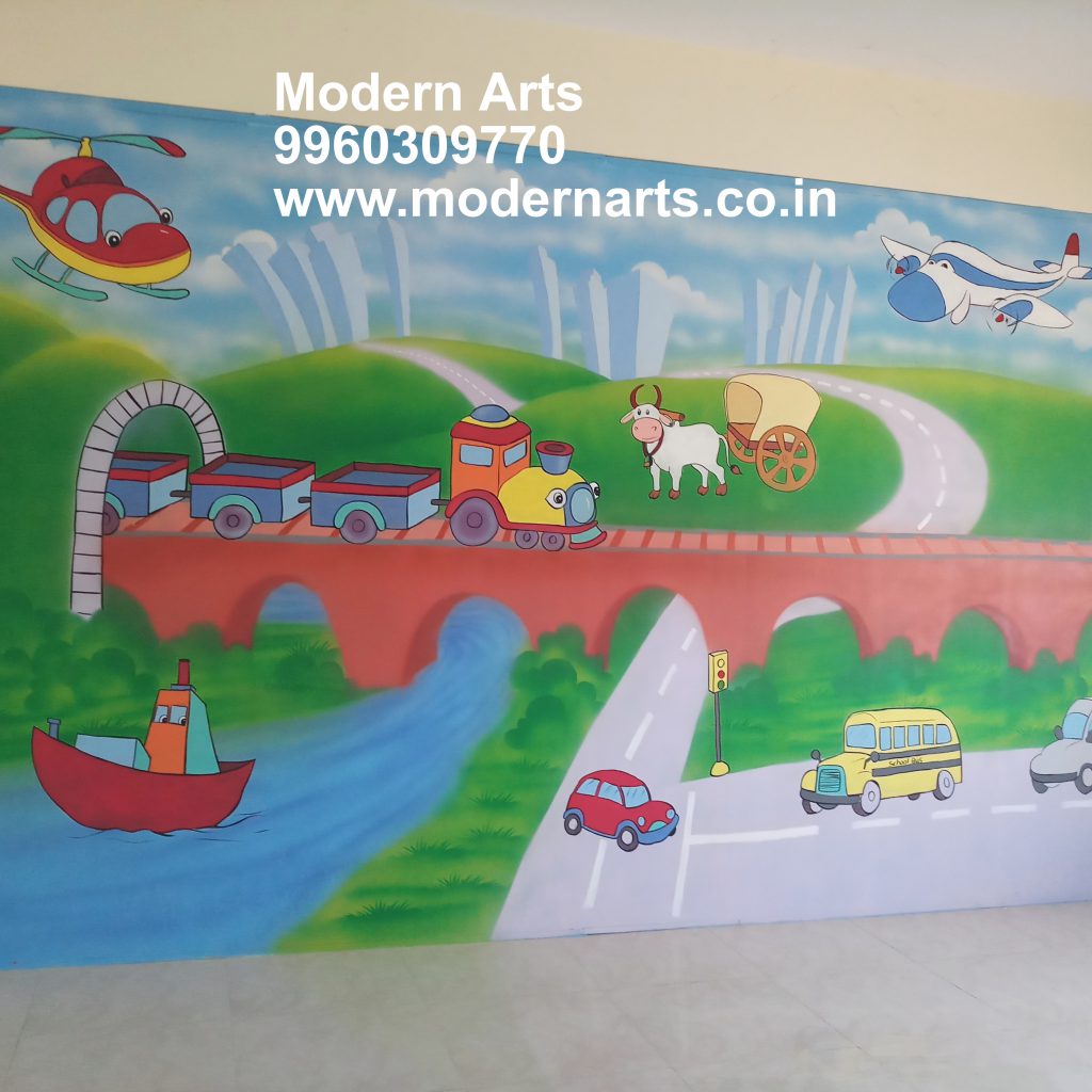 school wall painting images pune-pimpri chinchwad