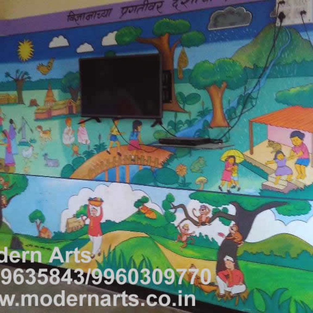 Our Works For School Wall Painting For All Over Maharashtra